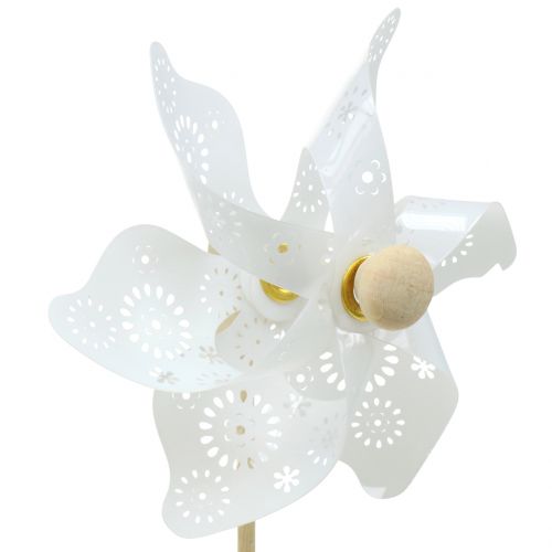 Floristik24 Tuulimylly Mini Valkoinen Ø9cm 12kpl
