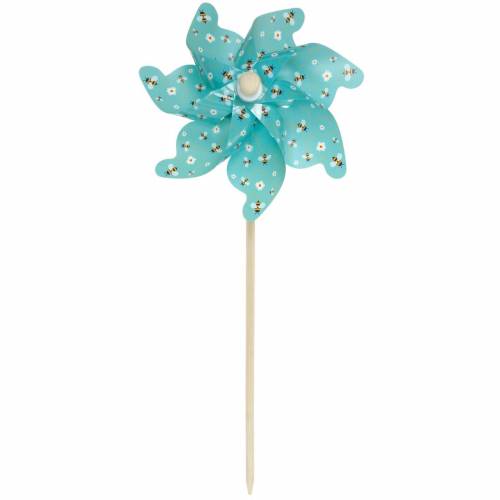 Floristik24 Pinwheel mehiläiset turkoosi Ø31cm tuulikello tuulimylly puutarhakoriste