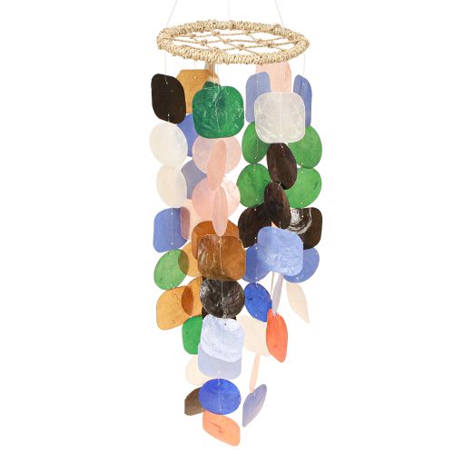 Tuulikello Capiz-kuoret Merikoristeripustin Ø14,5cm 55cm