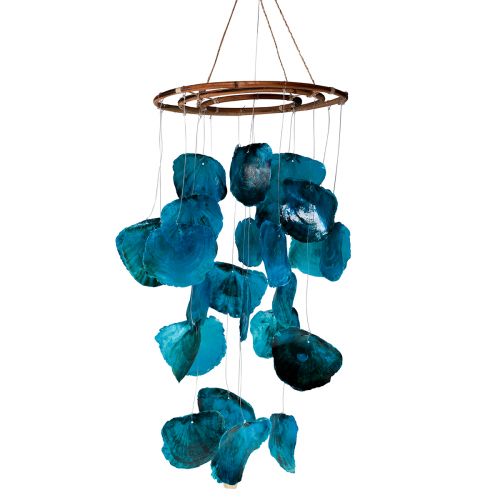 kohteita Tuulikello merellinen riippuva koristelu Capiz simpukat siniset 90cm