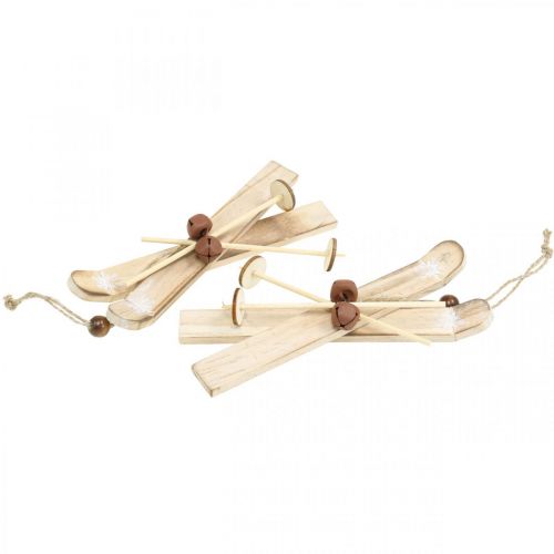 Floristik24 Winter Deco suksi Joulukuusen koristelu suksipari puuta H17cm 4kpl