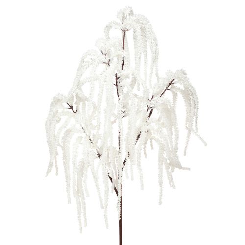Floristik24 Koristeellinen oksa itkevä paju talvikoristelu valkoinen glitter 82cm 2kpl