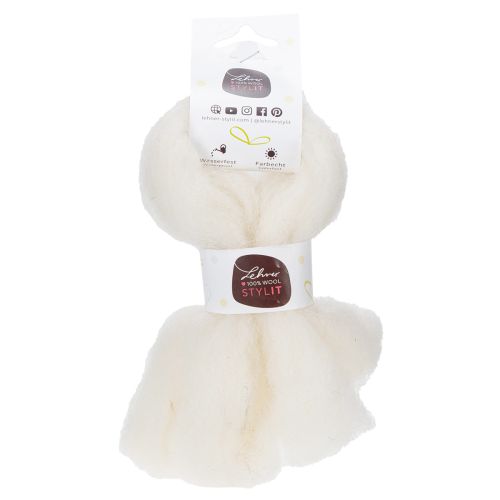 kohteita Valkoinen villanauha, 2m, koristevillaa askarteluun ja paketointiin