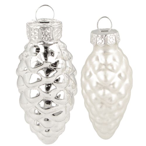 kohteita Lasiset kartiot, hopeaa, 5 cm, 14 kpl