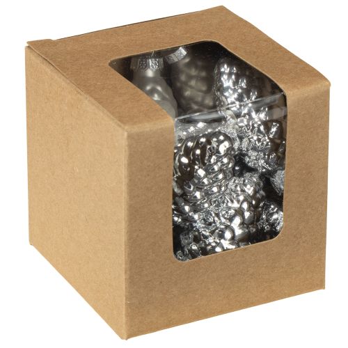 kohteita Lasiset kartiot, hopeaa, 5 cm, 14 kpl