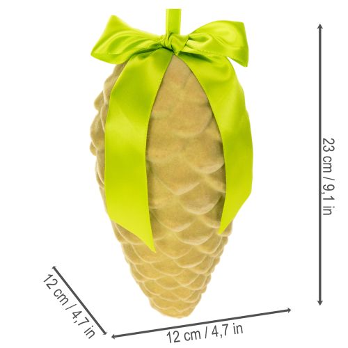 Keinotekoiset männynkäpyriipukset lahjanauhalla ja rusetilla, 23 cm, 3 kpl | Floristik24.fi