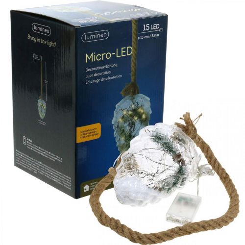 Floristik24 Kartiolla valaistu joulukoristelu LED-valot ajastin H21cm