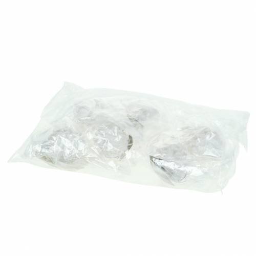 Floristik24 Joulukuusikoristeet käpyjä valkoinen glitter 9cm x 4,5cm 6kpl