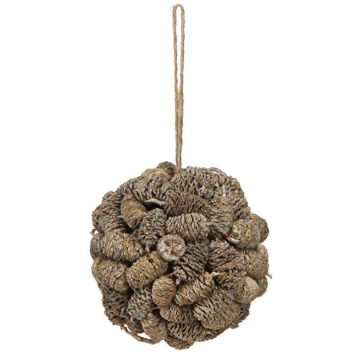 kohteita Kartiopallo leppäkäpyjen ripustamiseen, valkoinen, pesty, 12 cm