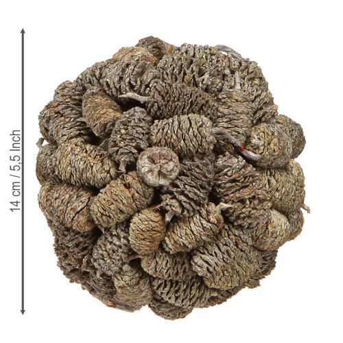 kohteita Kartiopallo leppäkäpyjen ripustamiseen, valkoinen, pesty, 12 cm