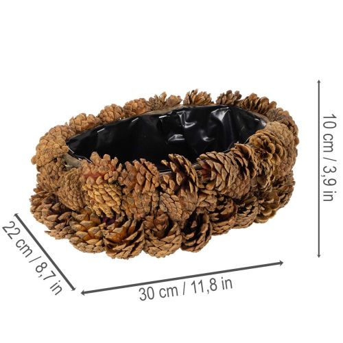 Soikea männynkäpyruukku, 30 cm