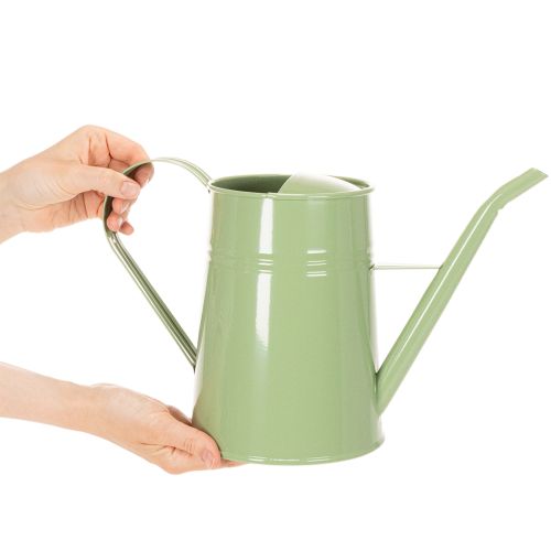 Metallinen kastelukannu sisätiloihin, mintunvihreä, 1,7 l, koristeellinen maljakko, retrotyyli, korkeus 23 cm | Floristik24.fi