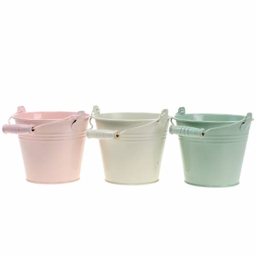 Floristik24 Sinkkiämpäri lajitelma Pastelli Ø12cm H10cm 8kpl 8kpl