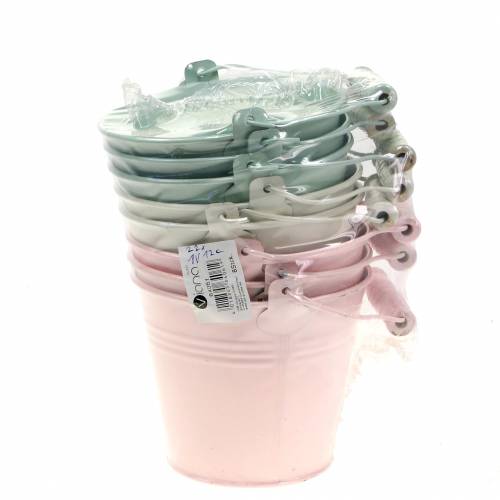 Floristik24 Sinkkiämpäri lajitelma Pastelli Ø12cm H10cm 8kpl 8kpl