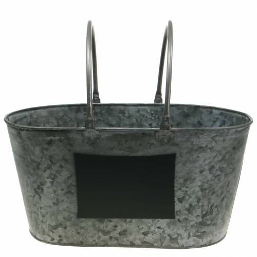 Floristik24 Sinkkikylvökone kahvoilla Oval Grey K20cm