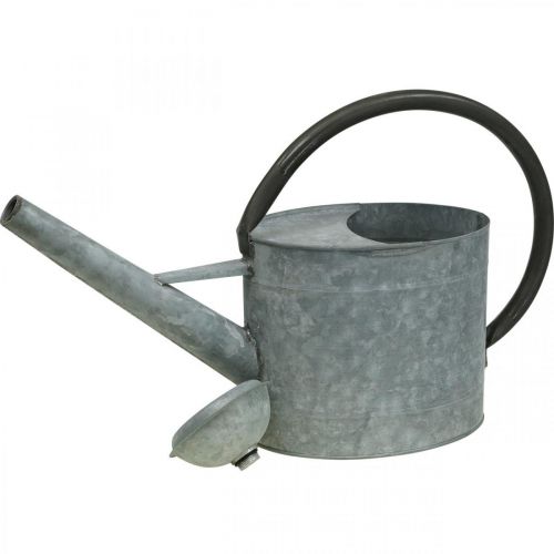 kohteita Metallinen kastelukannu, puutarhakoriste vintage look hopeanharmaa L53cm K29cm