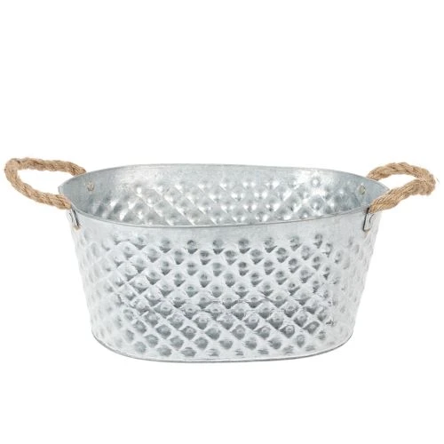 Suuri soikea sinkkikulho, 31 cm x 20 cm, korkeus 15 cm ostaa | Floristik24.fi