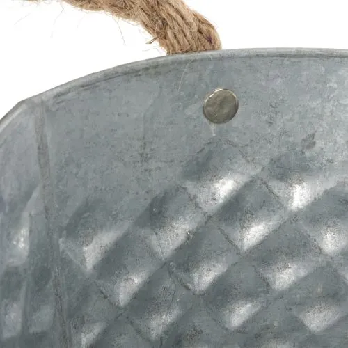 Suuri soikea sinkkikulho, 31 cm x 20 cm, korkeus 15 cm | Floristik24.fi