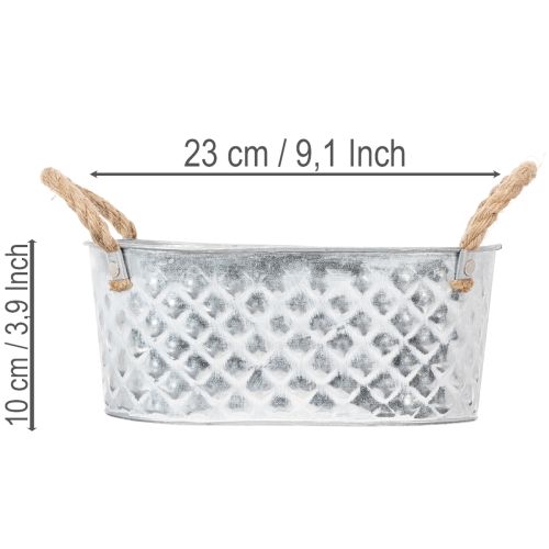 Sinkkikulho, soikea, 23 cm x 12 cm, korkeus 10,5 cm | Floristik24.fi