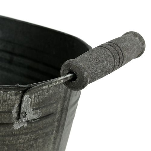 Floristik24 Sinkkikulho soikea antiikkinen puisilla kahvoilla 18cm x 10cm