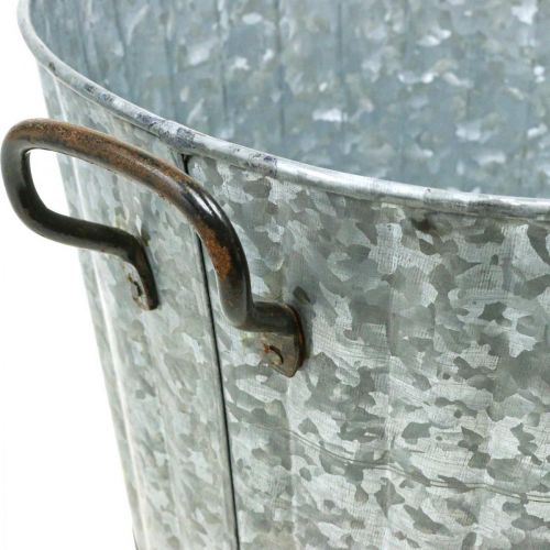 Floristik24 Koristeellinen istutuskone metallisinkki Ø26,5/30,5/34,5cm 3 kpl setti