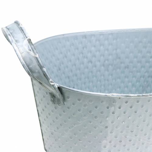 Sinkkikulho soikea vaaleanharmaa pesty 27x18cm K12cm | Floristik24.fi