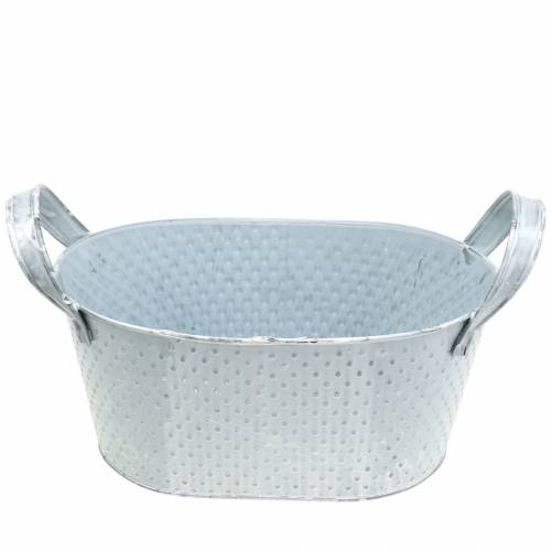 Sinkkikulho soikea vaaleanharmaa pesty 27x18cm K12cm | Floristik24.fi