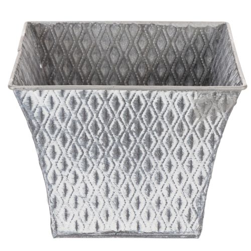 Sinkkiruukku timanttikuviolla, korkeus 15 cm | Floristik24.fi