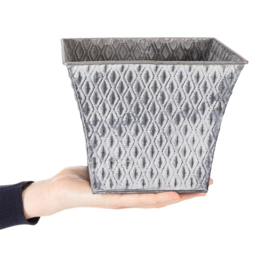 Sinkkiruukku timanttikuviolla, korkeus 15 cm | Floristik24.fi