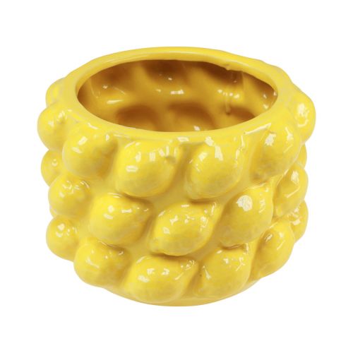 Floristik24 Kukkaruukku keraaminen istutuskone sitruunankeltainen Ø18cm K13cm