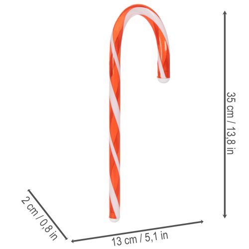 Keinotekoinen karkkikeppikoriste, punainen ja valkoinen, 35 cm, 3 kpl | Floristik24.fi