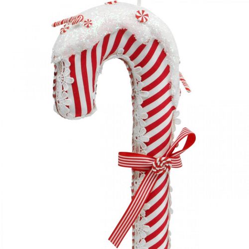 Floristik24 Candy Cane Deco Iso joulu punainen valkoinen raidallinen K36cm
