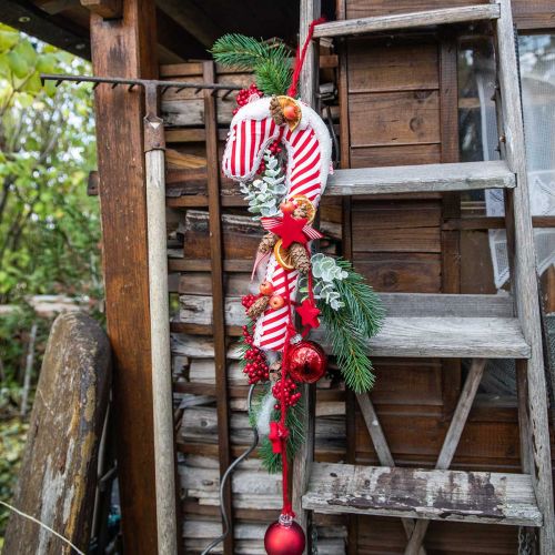 Floristik24 Candy Cane Deco Iso joulu punainen valkoinen raidallinen K36cm