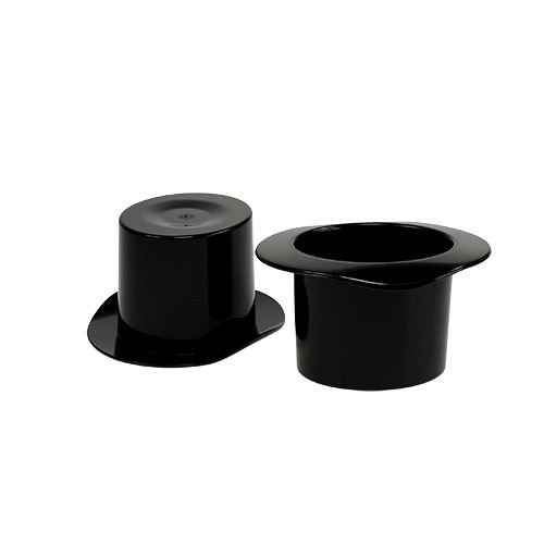 kohteita Koristesylinteri musta, uudenvuodenaatto, hattu istutuskoneeksi K5,5cm 12 kpl