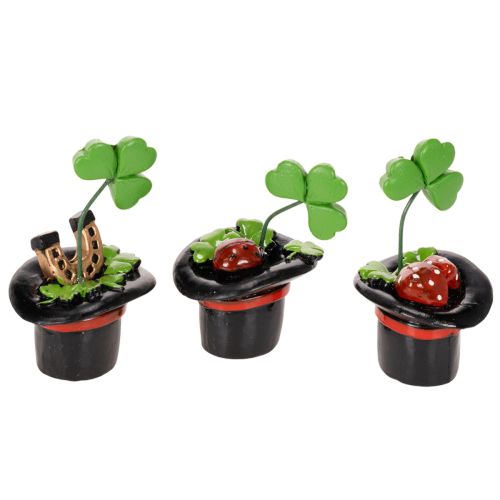 Onnenkalu apila ja kovakuoriainen silinterihatussa, 7 cm, 3 kpl