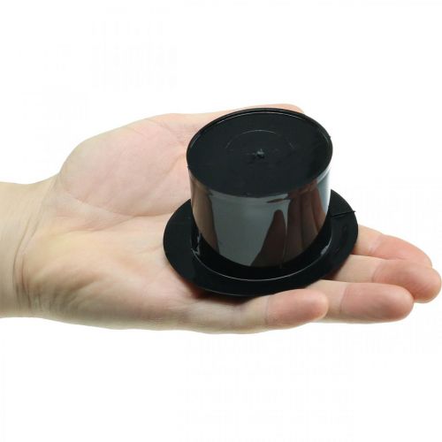 kohteita Koristesylinteri, uudenvuoden koriste, hattu istutukseen, istutuskone New Year Musta K5cm L12cm 20 kpl