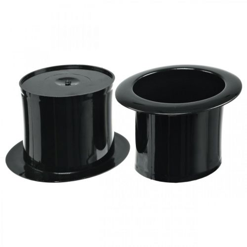 Koristesylinteri, uudenvuoden koriste, hattu istutukseen, istutuskone New Year Musta K5cm L12cm 20 kpl