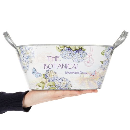 kohteita Soikea metallinen kukkakulho kahvoilla, hortensioille, 32 × 15 × 15 cm