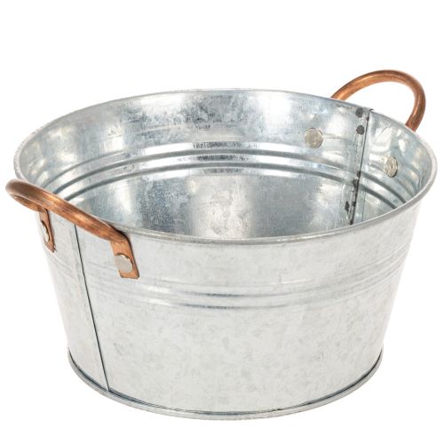 Pyöreä kukkakulho kahvoilla, metallikulho Ø17,5cm K9cm ostaa | Floristik24.fi