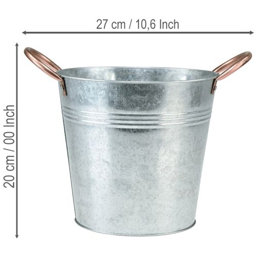 kohteita Kukkaruukkuämpäri kahvoilla, metallikoriste, Ø19cm, korkeus17cm