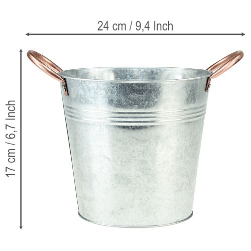 kohteita Metallinen kukkaruukku kahvoilla, koristeellinen ämpäri, Ø16cm K15cm