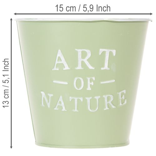 Sinkkiruukku, mintunvihreä, Ø15cm, korkeus13.5cm | Floristik24.fi
