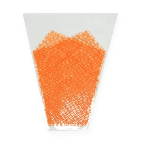 Kukkakassi juuttikuvio oranssi L40cm B12-30 50p