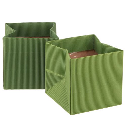 Floristik24 Kukkaruukkupaperi uurrettu oliivinvihreä 12cm 6 kpl