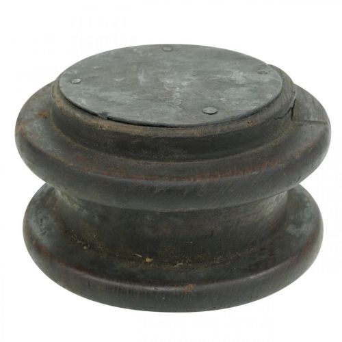 Floristik24 Kynttilänjalka, teollinen muotoilu, koristeellinen hihnapyörä, pöytäkoristeet, vintage look Ø10-10,5cm