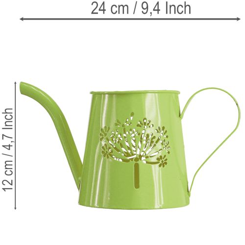 Koristeellinen metallinen kastelukannu, voikukkakuvio, vihreä, 12 cm korkea, 2 kpl, koristeellinen maljakko, shabby chic | Floristik24.fi