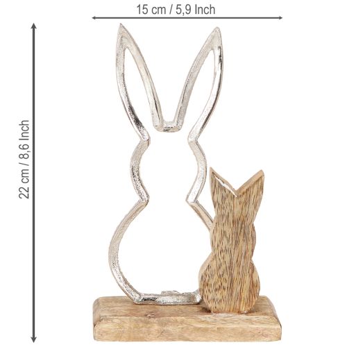 kohteita Decorative Rabbit Metal &amp; Wood – Moderni pääsiäisfiguuri luonnollisella muotoilulla 22cm 2 kpl