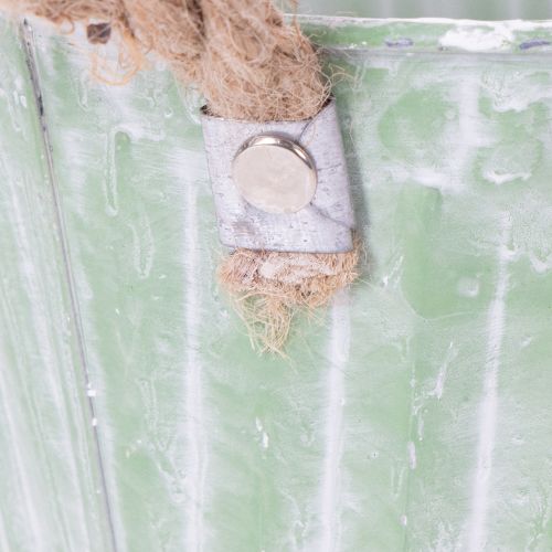 kohteita Koristeellinen ruukku, metallinen ämpäri istutusta varten, istutuslaatikko kahvoilla, pinkki/vihreä/keltainen shabby chic Ø15cm K13cm 3-osainen setti