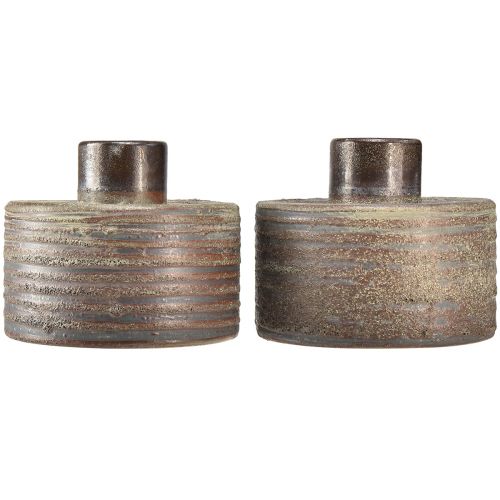 kohteita Koristemaljakko keraaminen keraaminen maljakko ruskea sininen harmaa 12x10,5cm 2kpl