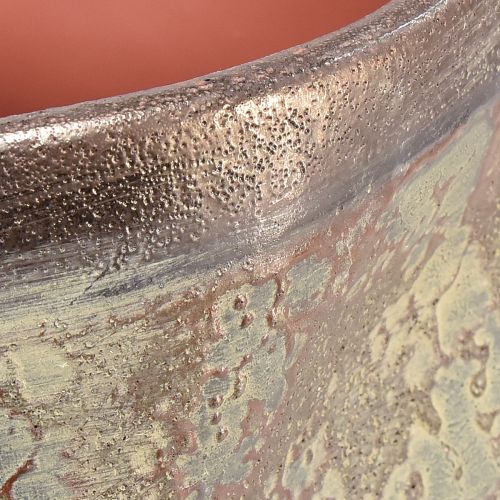 kohteita Koristeellinen maljakko keraaminen istutuslautanen metallinruskea harmaasininen 16,5×20,5 cm